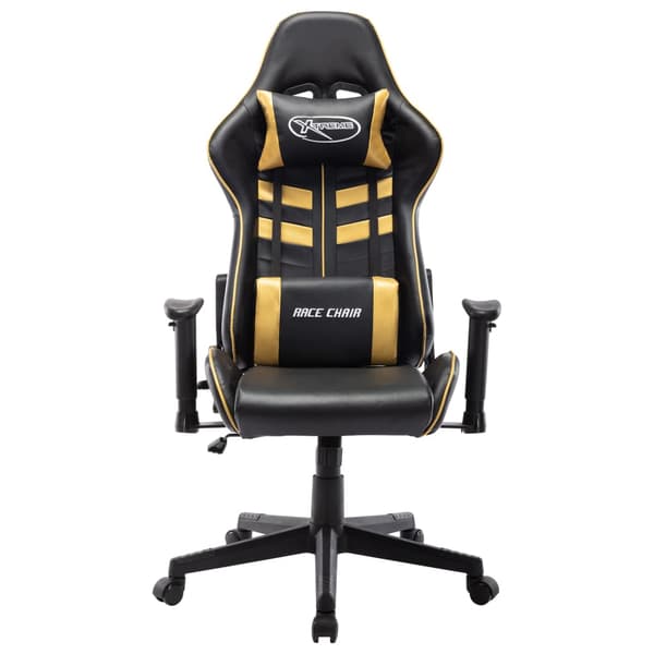 vidaXL Gamingstol, svart och guld, konstläder
