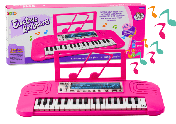 Elpiano för barn 36 melodier rosa
