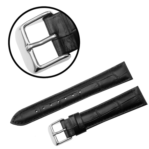 FUJI LÆDERREM 19 MM CROCODILE sort rem, sorte syninger