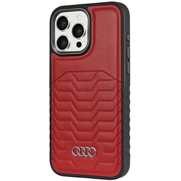 Audi MagSafe-etui i kunstlæder til iPhone 14 Pro, rød