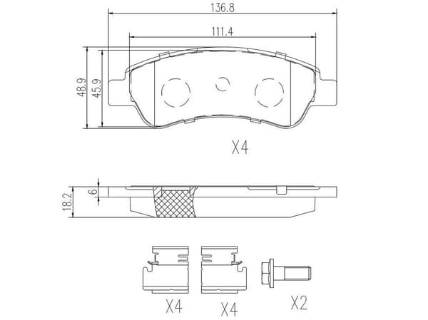 FT29131 FAST BREMSEKLODSER BAG UDEN SENSOR