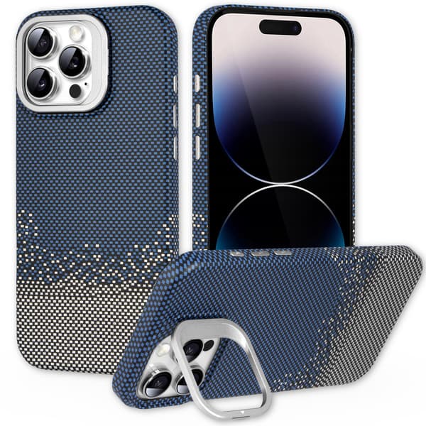 Fodral till iPhone 14 Pro Max, Ramstöd, för MagSafe, Sandblå
