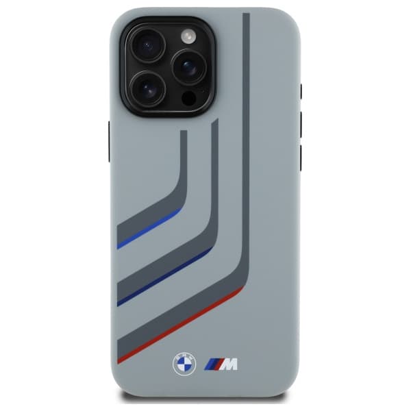 BMW Silikone Drejelinjer MagSafe-cover til iPhone 16 Pro Max, Grå