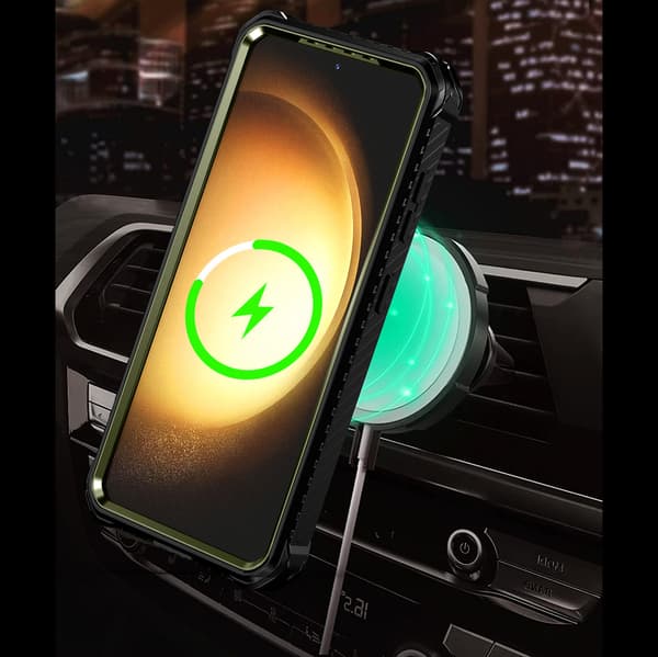 Samsung Galaxy S23 cover, kraftig bælteklips, grøn
