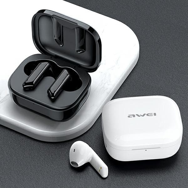AWEI Bluetooth 5.1 T36 TWS hovedtelefoner + dockingstation hvid