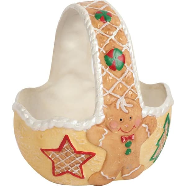 Julpepparkaksformad keramisk godiskorg 14 cm