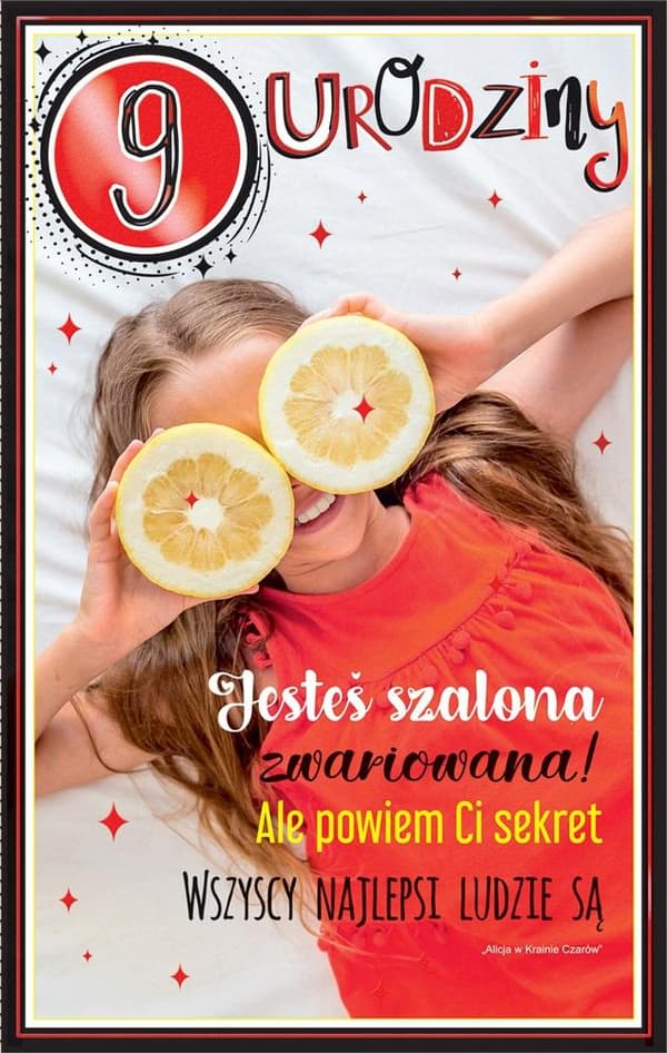 Födelsedagskort för 9:e flicka