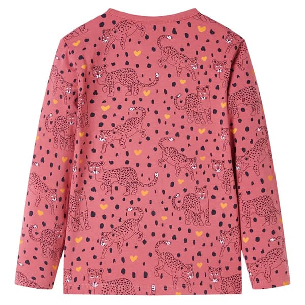 Barnpyjamas med lång ärm, gammalrosa, 104