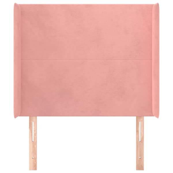 vidaXL Vingad nackstöd rosa 93x16x118/128 cm sammet
