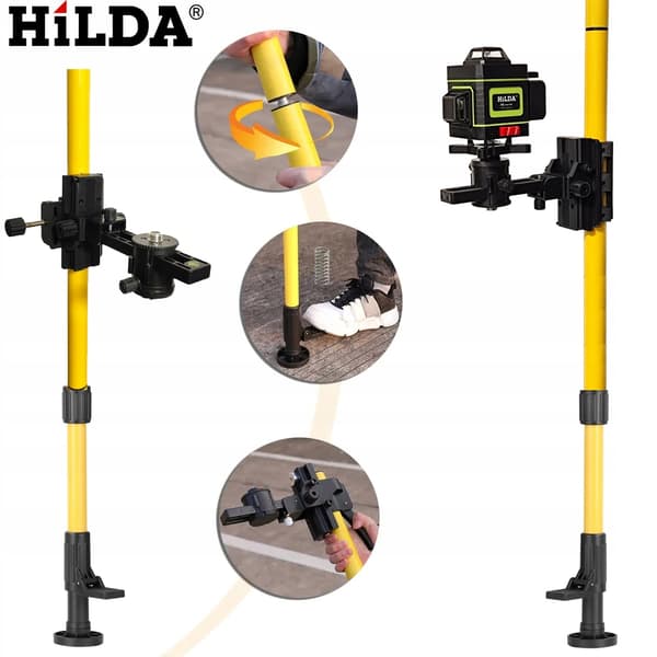 LASERNIVÅ LASER HILDA 3D 12 LINJER PRO KRYSSLASERSTÅNG 420 cm