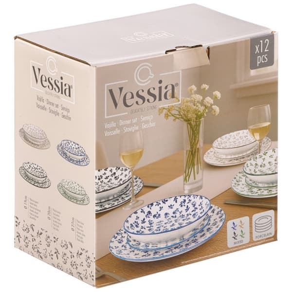 12 lautasen setti, 4 väriä