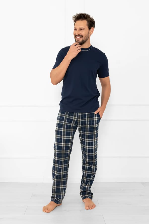 Miesten pyjamat, lyhythihaiset, pitkät housut, Andreas L