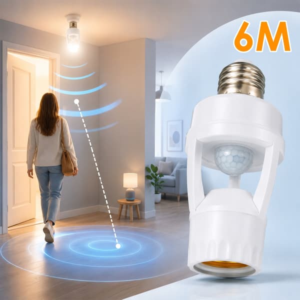 [pacza] E27-lamphållare med dag/natt-rörelsesensor 16–220 s O278