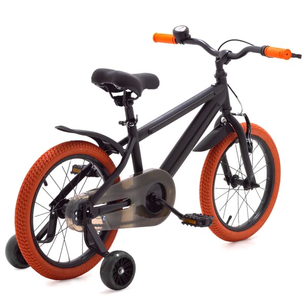 BØRNECYKEL 18 TOMMER BØRNECYKEL MED RGB-LYS SORT