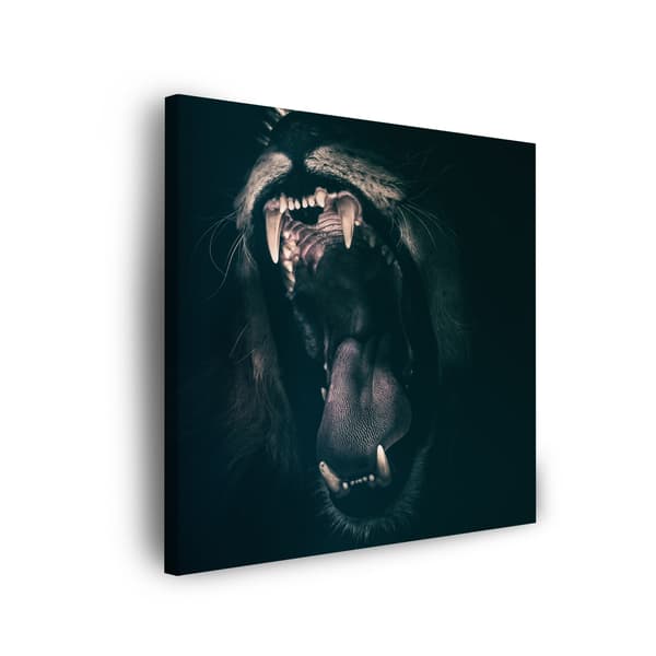 Lærredstryk Dyr Løvemund 60x60 cm