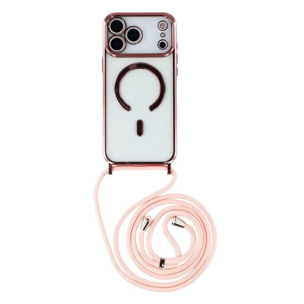 iPhone 17 Pro Max cover, Electro MagSafe, lyserød + snor