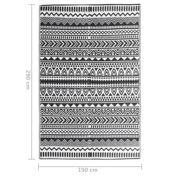 vidaXL Ulkomatto, musta, 190x290 cm, PP