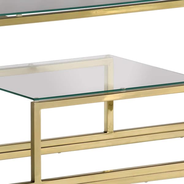 vidaXL konsolbord guld rustfrit stål og hærdet glas