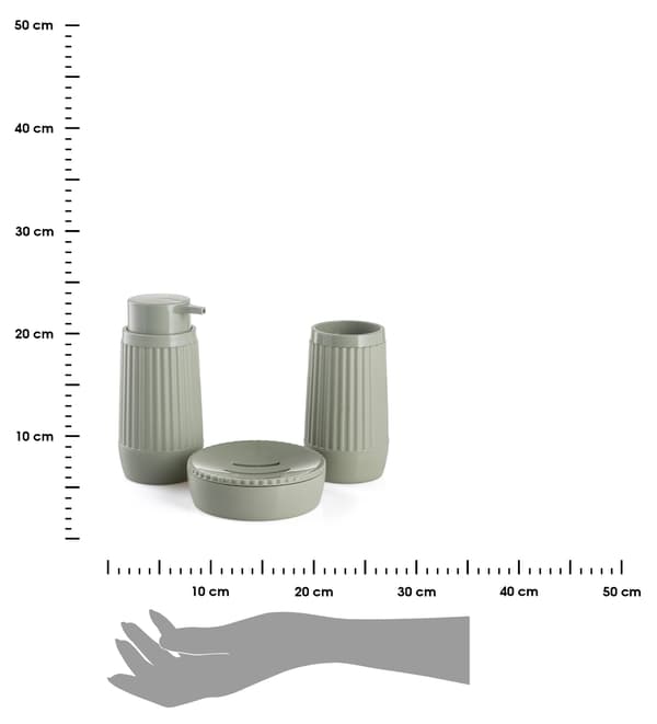 AVENIS badrumsset med 5 delar, grön
