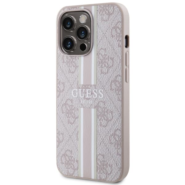 Guess 4G Printed Stripes MagSafe-etui til iPhone 13 Pro / 13, lyserød