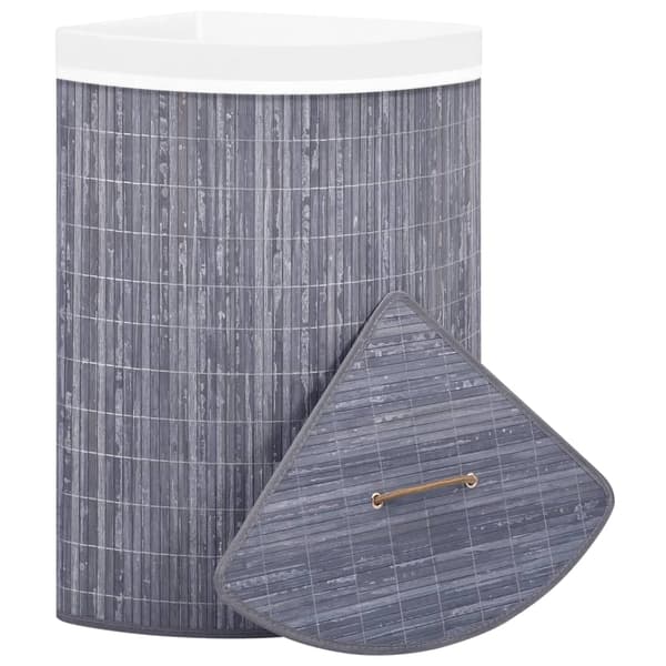 vidaXL Bambuinen kulmapyykkikori harmaa 60 l
