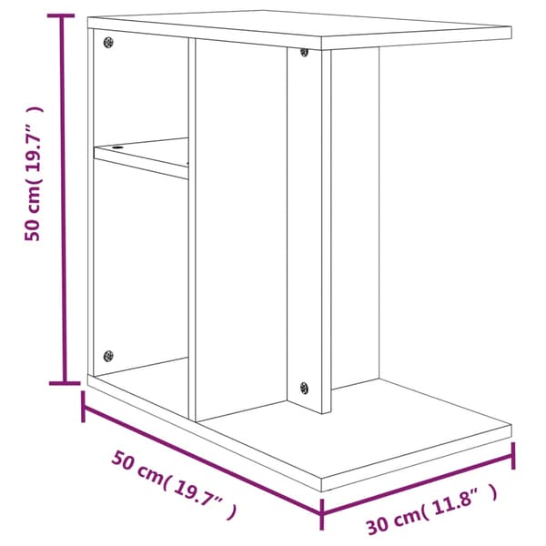 vidaXL sidebord brunt egetræ 50x30x50 cm