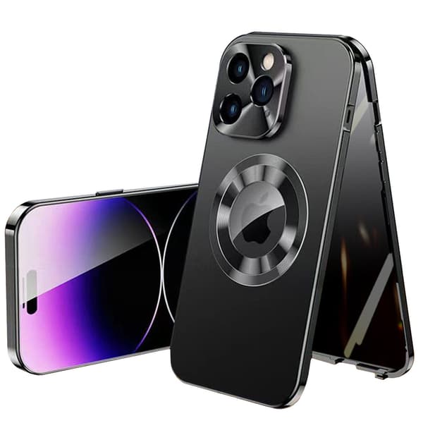 iPhone 13 Pro cover, dobbelt glas, Magsafe, sort
