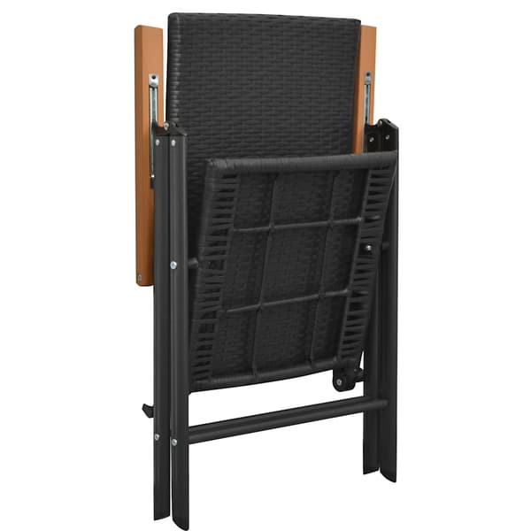 vidaXL stabelbare havestole, sæt med 2, polyrattan, sort