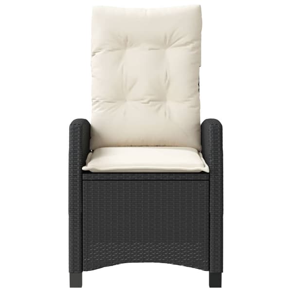 vidaXL havestol med hynder, sort polyrattan