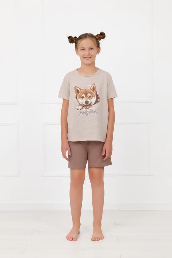 Shiba kortärmad pyjamas för flickor, 4 år