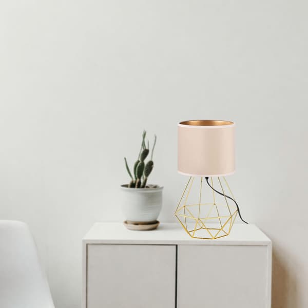 Tornado ASBZ lampe, beige og guld fløjl
