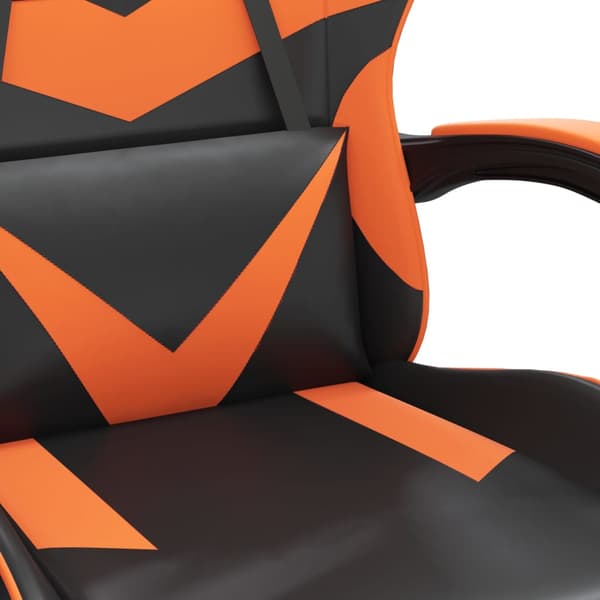 vidaXL gamingstol, sort og orange, kunstlæder
