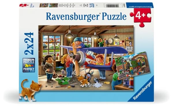 2D-pussel för barn: Mekanik i aktion 2x24 bitar