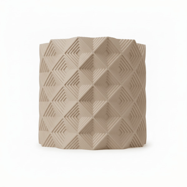 Beige geometrisk 3D-urtepotte, moderne plantedække
