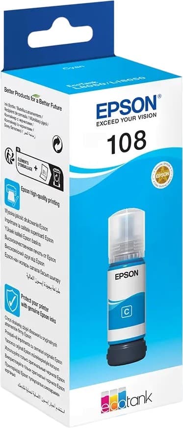 Epson EcoTank 108 Cyan blæk 70 ml
