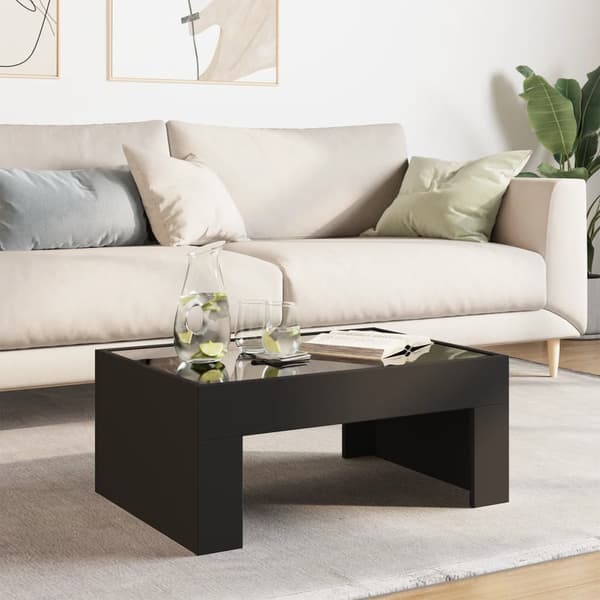 vidaXL Infinity LED sofabord sort 70x50x30 cm