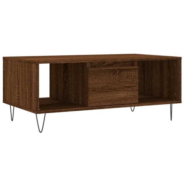 vidaXL sofabord brunt egetræ 90x50x36,5 cm