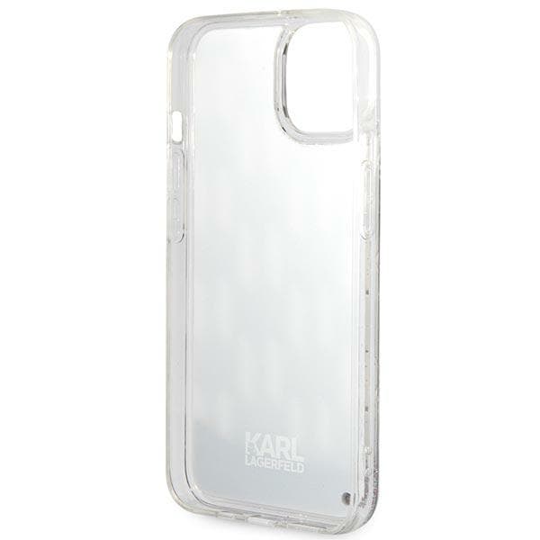 Karl Lagerfeld Liquid Glitter Monogram-cover til iPhone 14, sort