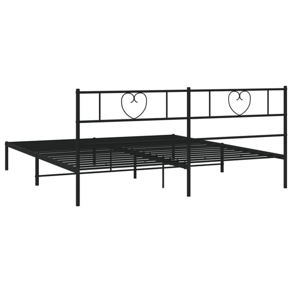 vidaXL metalsengestel med hovedgærde sort 200x200 cm