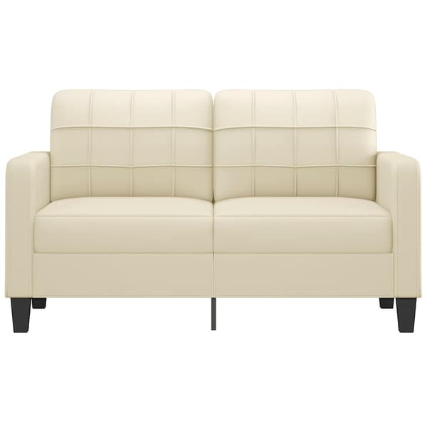 vidaXL 2-sitssoffa, krämfärgad, 140 cm, konstläder