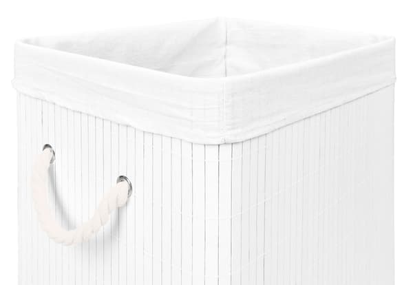 SOREN 80L tvättkorg i bambu med lock, vit