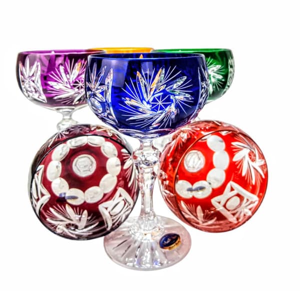 Färgglada kristallchampagneglas 150ml Olive Grinder