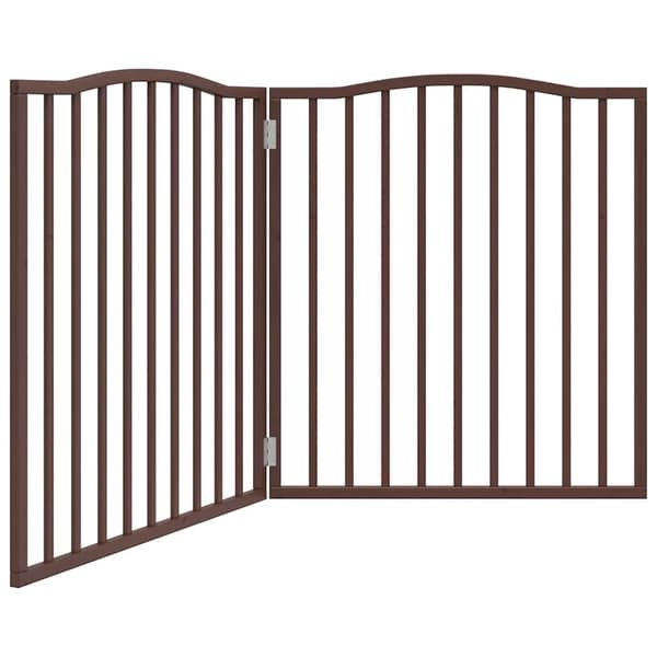 vidaXL foldbar hundegitter 2 paneler brunt egetræ 160 cm træ