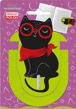 Bokmärke - Katt med glasögon
