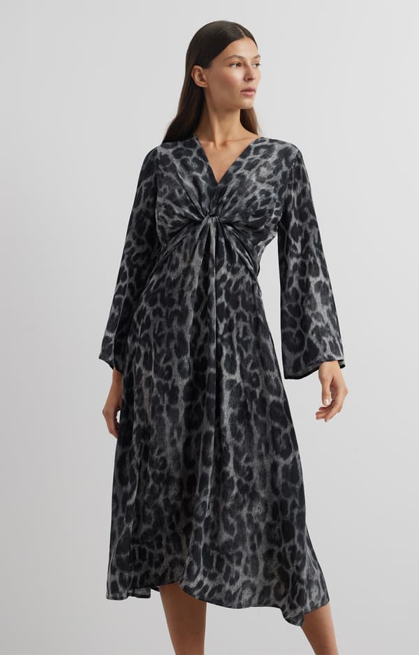 Leopardmönstrad klänning 36