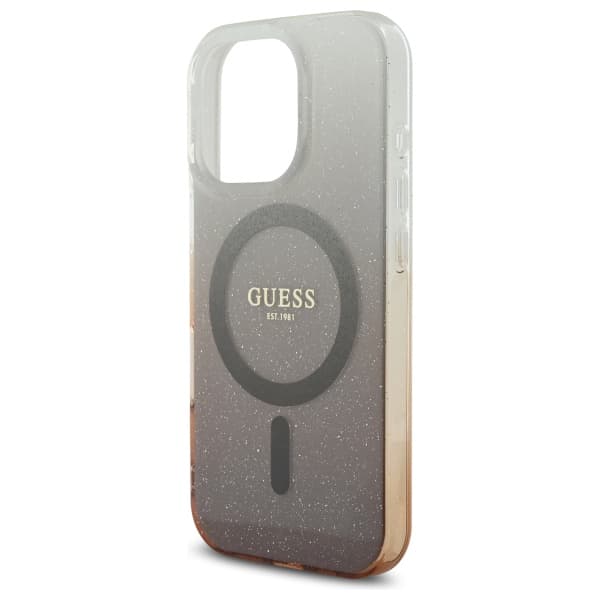 Guess IML Glitter Gradient MagSafe-etui til iPhone 16 Pro Max, brun