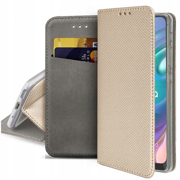 Fodral för APPLE iPhone 6 / 6s SMART BOOKFODRAL PLÅNBOK GULD + GLAS