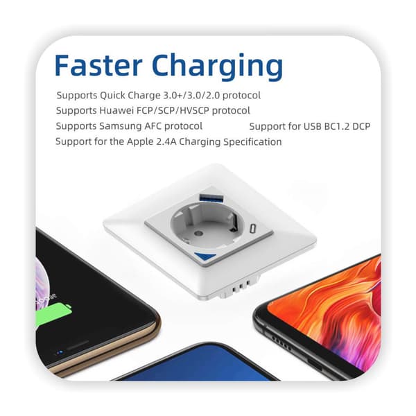 Zigbee-pistoke Tuya-laturi 20 W USB-C USB-A -energianmittaus