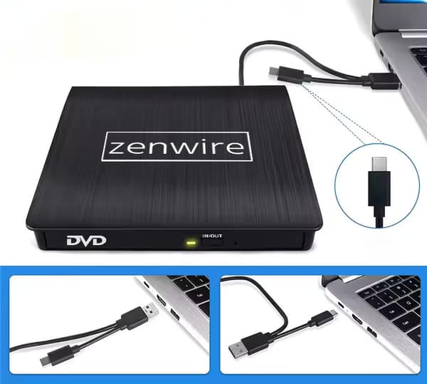 ECD829-Y USB 3.0 DVD- och CD-brännare, gul