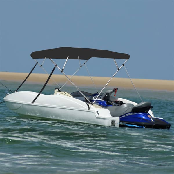 vidaXL Bimini-top til både, 4 stævner, sort, 243x196x137 cm